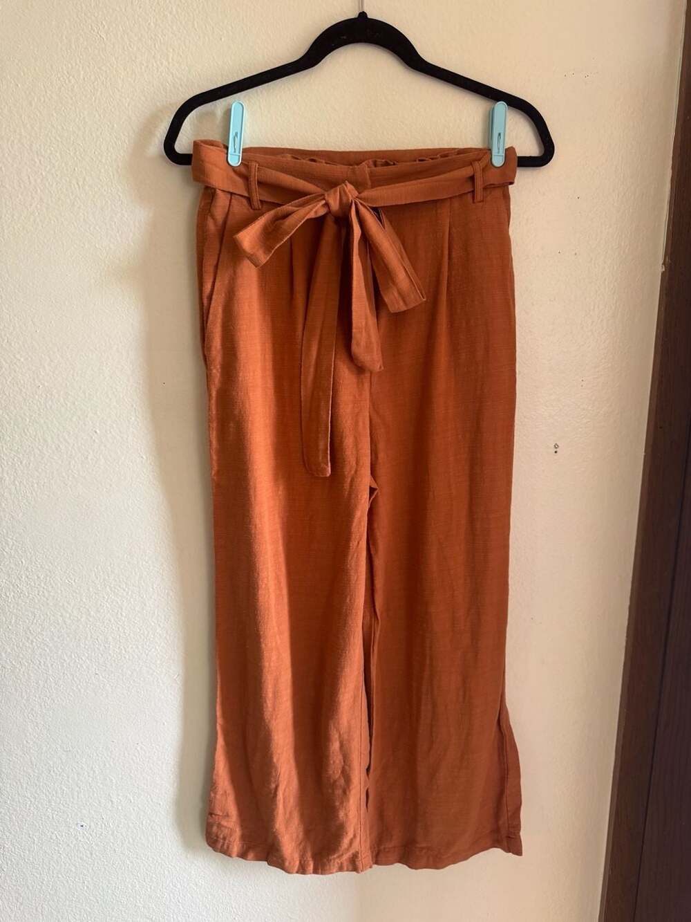 Lascana Burnt Orange Wide Leg Pants with Tie Waist, Size 6 (US) W161